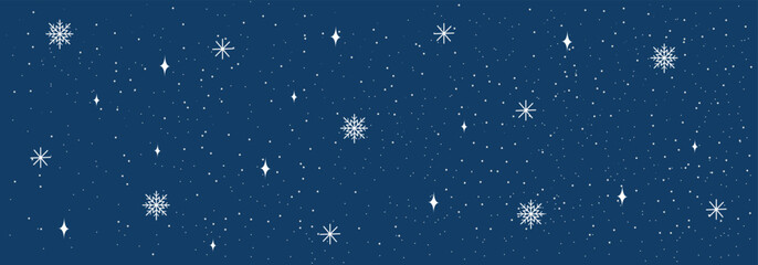 Winter Christmas background with white snowflakes. Vector illustration