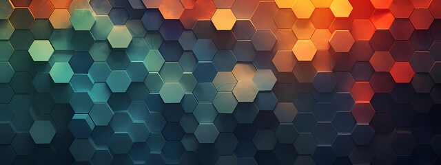 A high-detail abstract background featuring a complex network of interconnected hexagons - obrazy, fototapety, plakaty