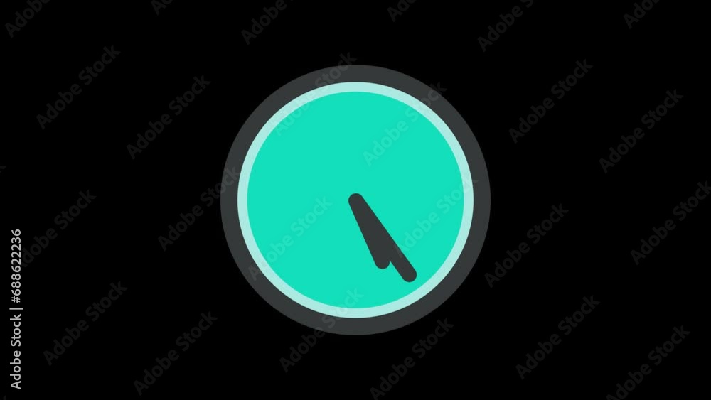 Poster 4k time lapse modern clock icon animated with drop shadow. first spinning clocks hand.