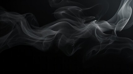 Fototapeta premium dynamic black smoke swirls on isolated background - atmospheric abstract vapor for artistic design and visual impact