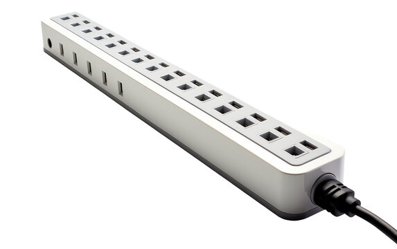 Power Strip in White On Transparent Background