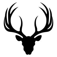 A Deer Antler silhouette vector isolated on a white background