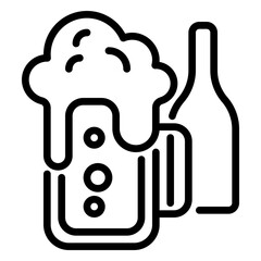 beer icon, line icon style