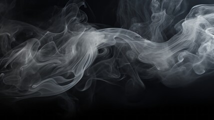 dynamic black smoke swirls on isolated background - atmospheric abstract vapor for artistic design and visual impact