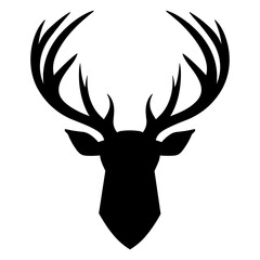A Deer Antler silhouette vector isolated on a white background