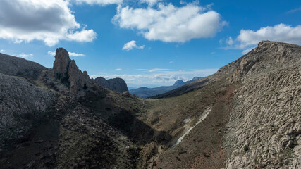 vista aérea de los tajos del sabar en la provincia de Málaga