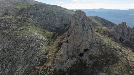 vista aérea de los tajos del sabar en la provincia de Málaga