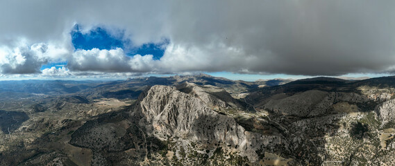 vista aérea de los tajos del sabar en la provincia de Málaga