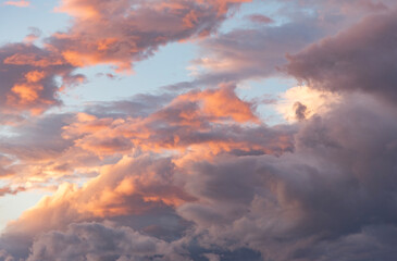 Naklejka na ściany i meble Dramatic beautiful sky in the clouds.