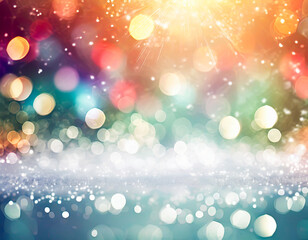 Obraz premium Christmas Background with bokeh light.