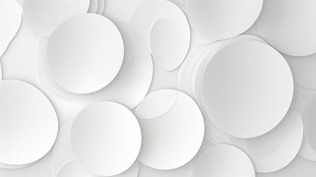 Abstract white 3d circles pattern minimalist background