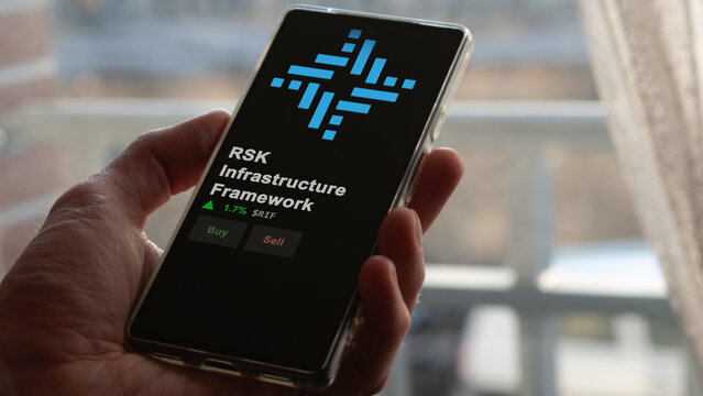 November 17th 2023. An investor analyzing the price of RSK Infrastructure Framework, the token coin $RIF on a crypto exchange sreen.