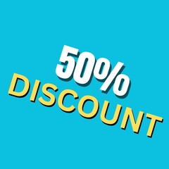 Introducing our eye-catching '50% Discount' poster design illustration! This vibrant and dynamic visual masterpiece is crafted to grab attention and convey the excitement of a half-price offer.