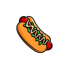 Vector design of hot dog food