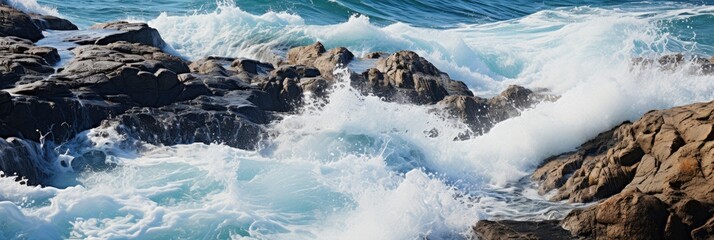 Embossed Streaks On Rock By Sea , Banner Image For Website, Background, Desktop Wallpaper