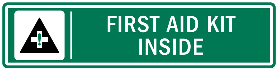 First aid kit sign and labels