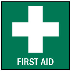 Fototapeta premium First aid kit sign and labels
