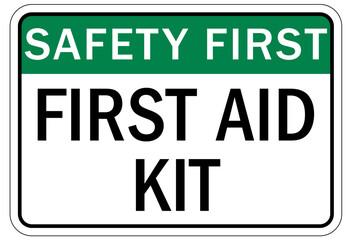 First aid kit sign and labels