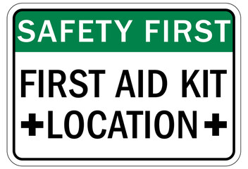 First aid kit sign and labels