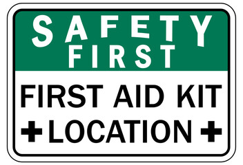 First aid kit sign and labels - obrazy, fototapety, plakaty