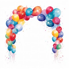 watercolor birthday clipart illustrations in a vibrant and playful style