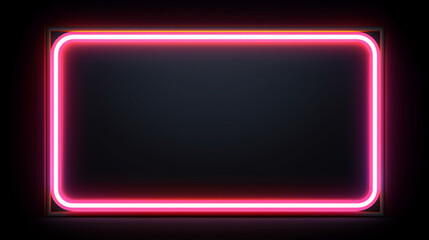 Neon frame on black background. Generative AI