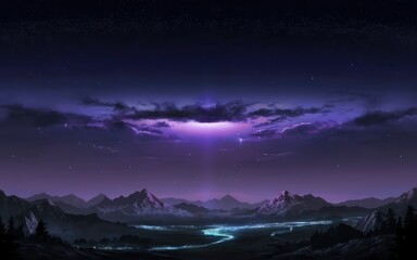 Fototapeta premium night sky landscape background