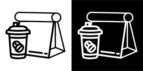 Take away, food cup, paper bag drink coffee icon