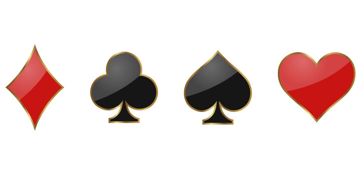 Set of playing card symbols: Diamonds, Hearts, Clubs, Spades
