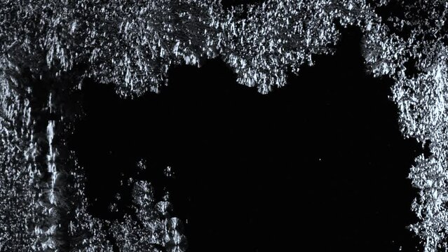 Freezing Window Glass Animation Time-Lapse. Glass Covering with Frost and Defrosting High Speed Process. Fast Freeze and Thaw. Alpha Mask. 4k UHD