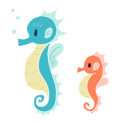 タツノオトシゴの手描きイラスト