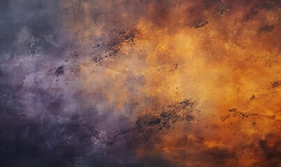 Vibrant Fusion: Abstract Orange and Purple Grunge Texture Background for Creative Design - obrazy, fototapety, plakaty