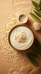 top view, photograph of a product for an Creamy Oats