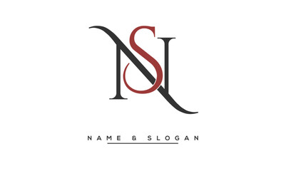 NS,  SN,  N,  S  Abstract  Letters  Logo  Monogram