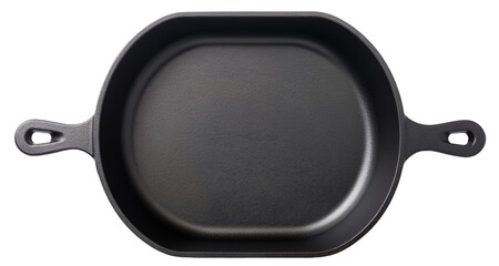 Top view frying pan isolated on transparent background, png