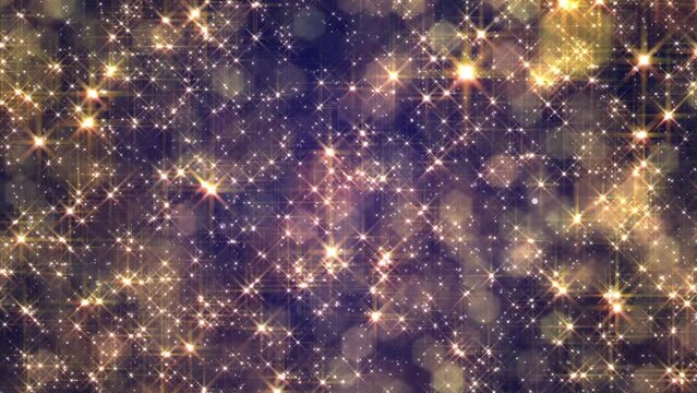 Glowing Sparkling Particles. Bright Festive Looped Background