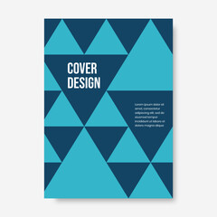 Book cover brochure designs in geometric style. Vector illustration.	
