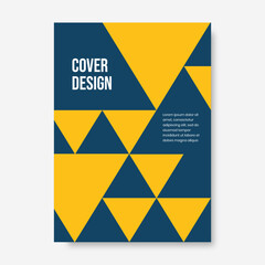 Book cover brochure designs in geometric style. Vector illustration.	
