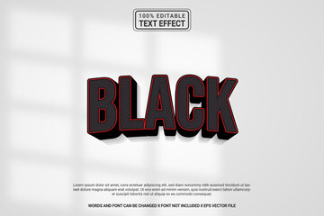 Editable text effect Black 3d cartoon template style modren premium vector