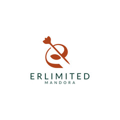 Initial e flower luxury logo design vector. Letter e logo identity for branding, business, real estate, fasion and elegant brand
