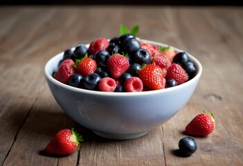  Forest fruits in a porcelain bowl - 688637231