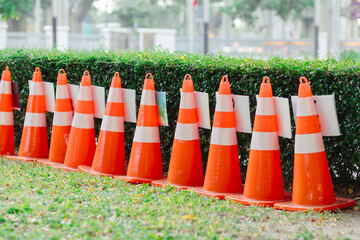 Traffic cone Used to surround the territory to determine the boundaries of the enclosure Or it may...