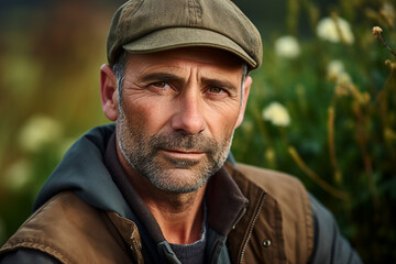 Obraz premium Greenhouse owner entrepreneur standing next to healthy garden harvest Generative AI
