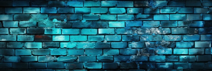 Abstract Texture Brick Wall Tinted Blue , Banner Image For Website, Background, Desktop Wallpaper