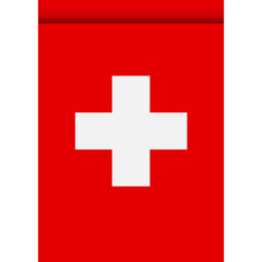 Switzerland flag or pennant isolated on white background. Pennant flag icon.