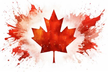 Red maple leaf symbol of the Canadian flag. Generative AI - obrazy, fototapety, plakaty