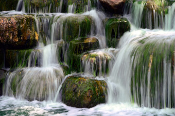 Time Lapse Man made cascade or waterfall