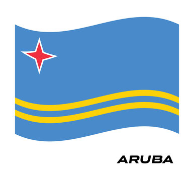 Flag Of Aruba, Aruba flag vector illustration, National flag of Aruba. National symbol of Aruba for perfect design, wavy flag of Aruba.