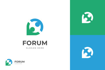 people discussion logo icon design, simple people talk, Discuss graphic symbol