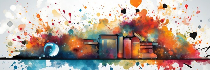 Open Book Isolated On Bright Colorful , Banner Image For Website, Background, Desktop Wallpaper